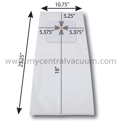 Bags for Large Cyclovac Central Vacuums. 3-Layer HEPA 11. 2-Pack.