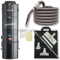 Three Inlet Kit - Central Vacuum Installation Kit - Featuring the Galaxie GA-80 Power Unit